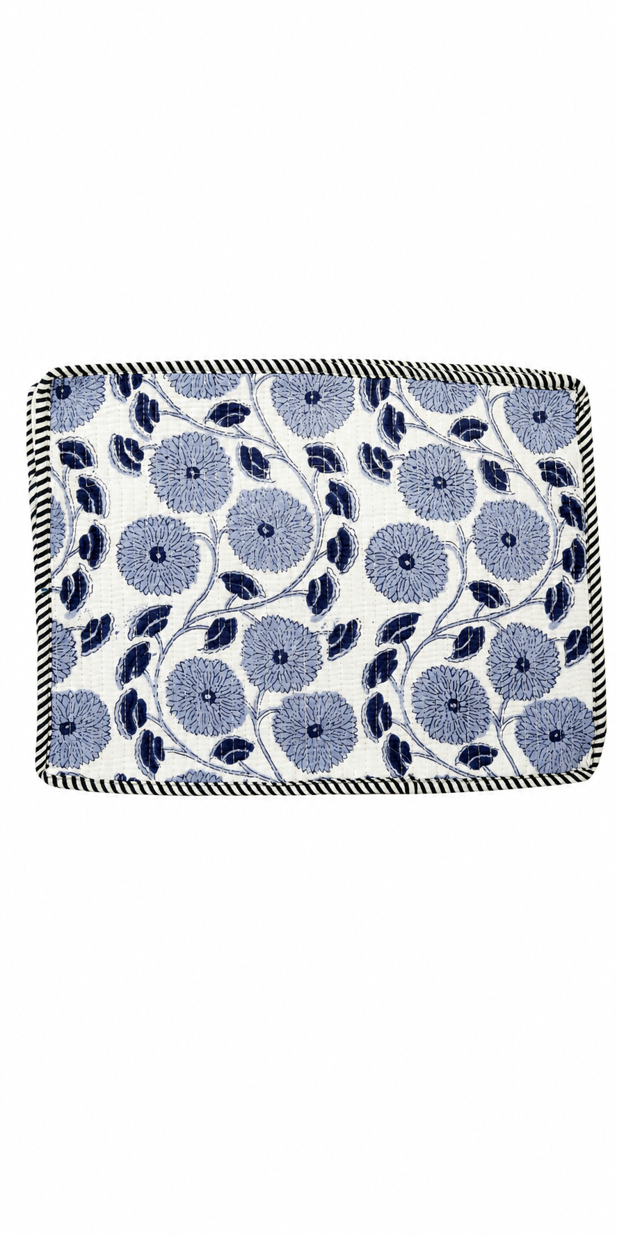 Indigo Bloom Quilted Laptop Sleeve