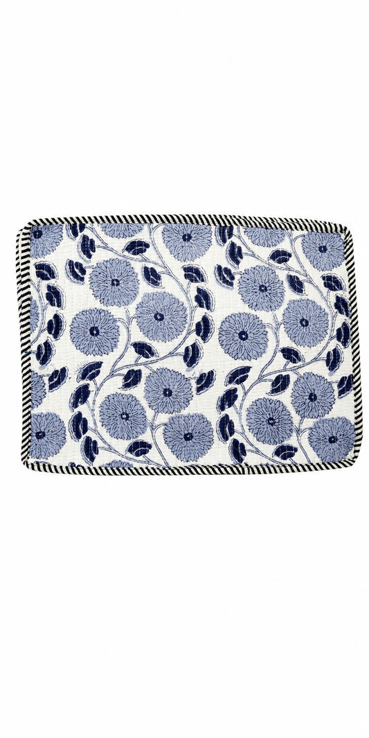 Indigo Bloom Quilted Laptop Sleeve