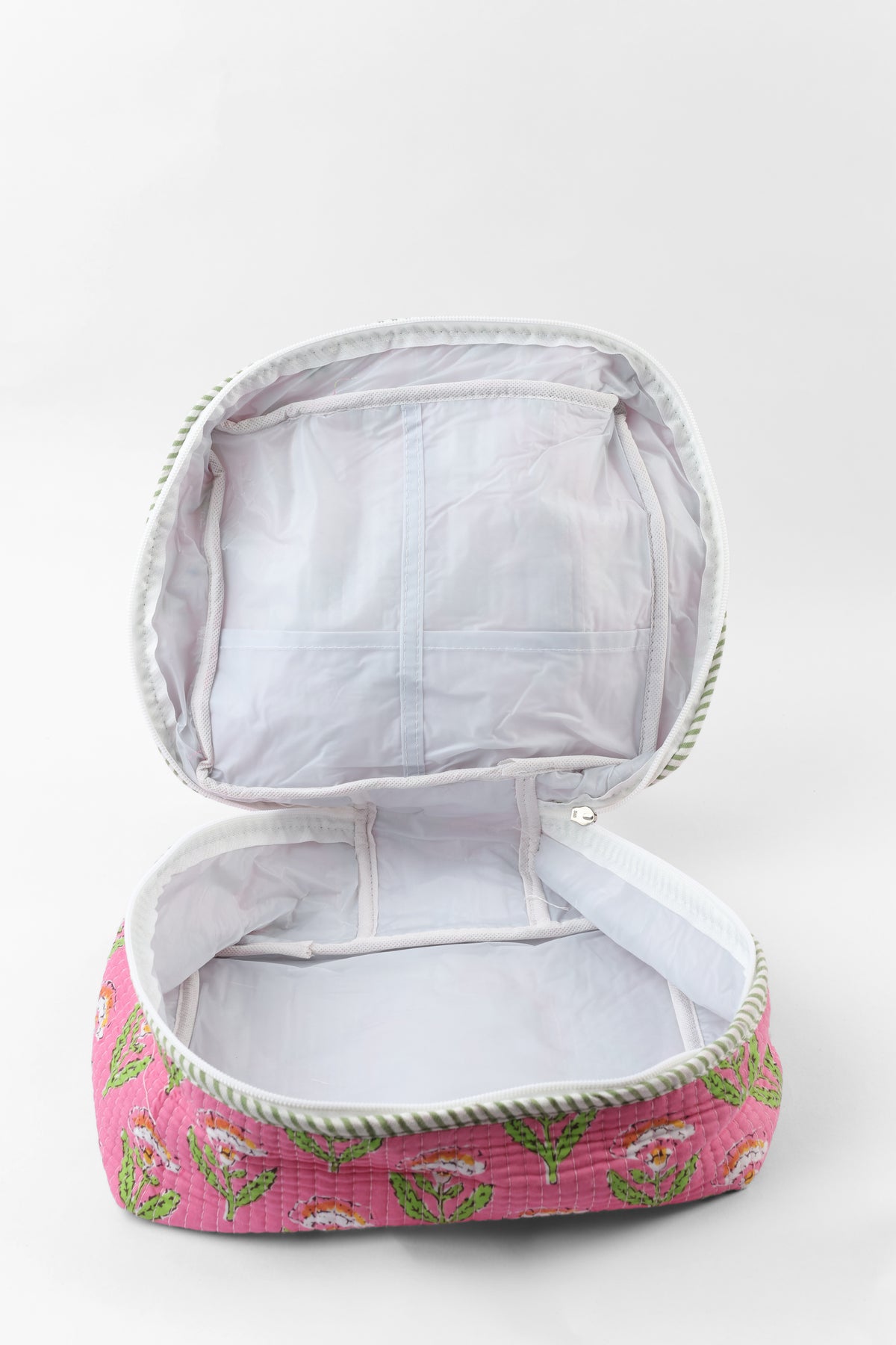 Pink Bloom Quilted Travel Pouch