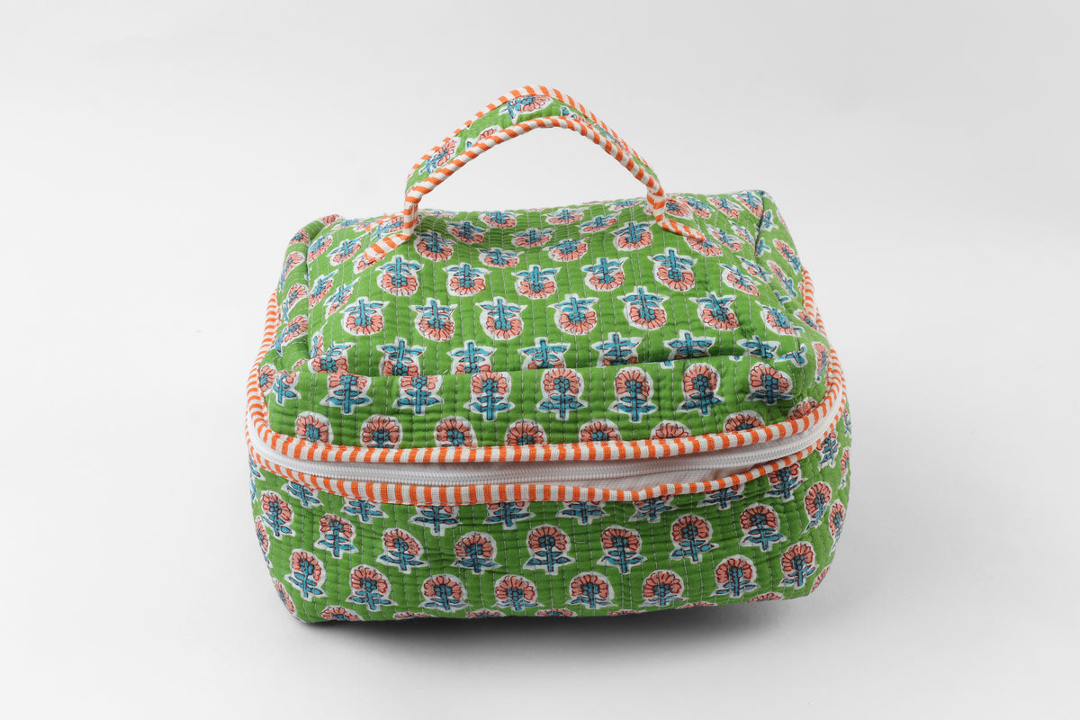Gulmohar Green Quilted Organizer