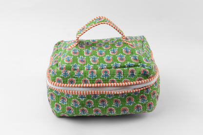 Gulmohar Green Quilted Organizer