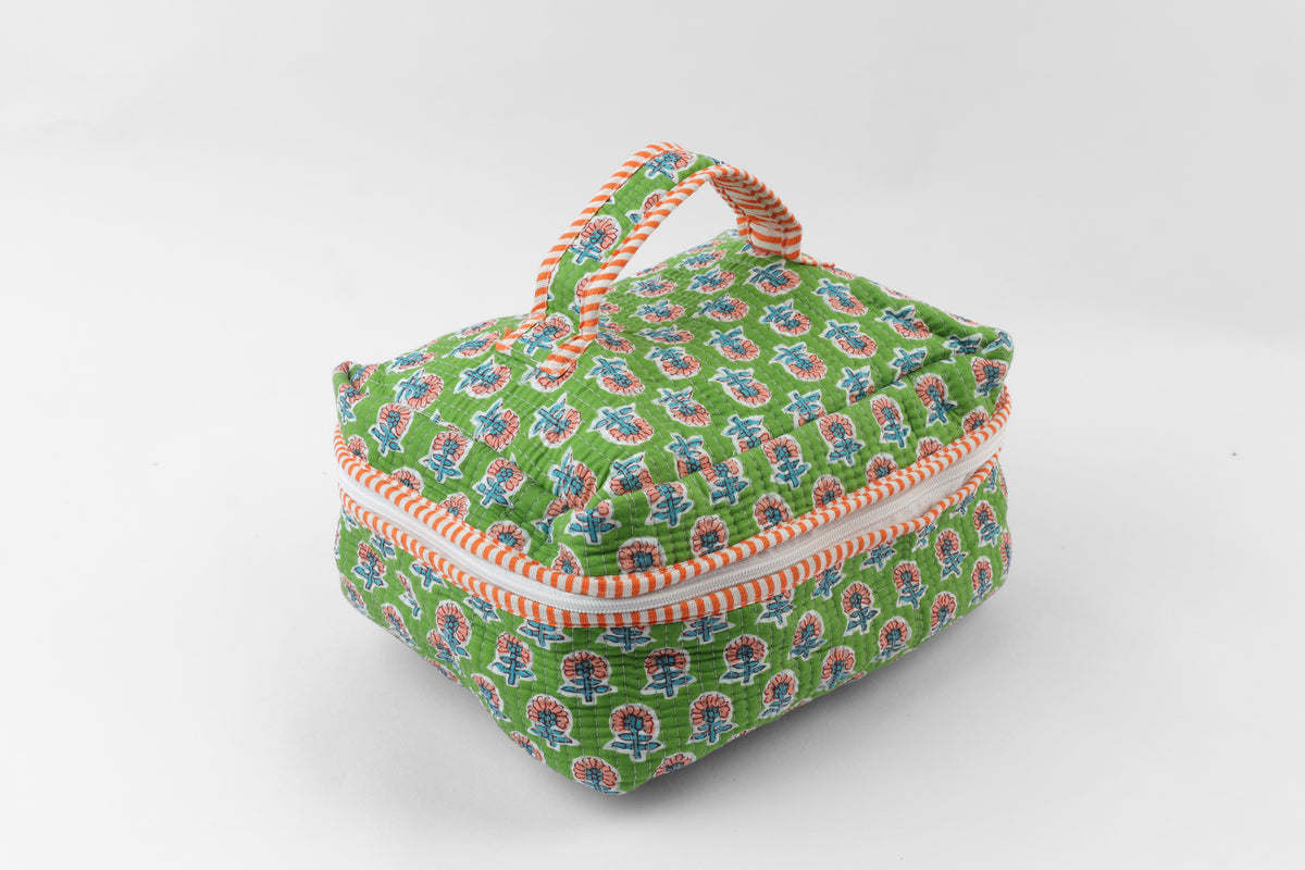 Gulmohar Green Quilted Organizer