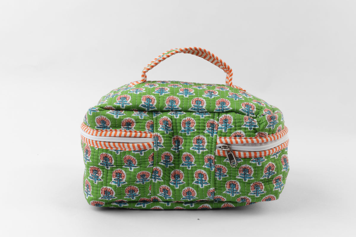 Gulmohar Green Quilted Organizer