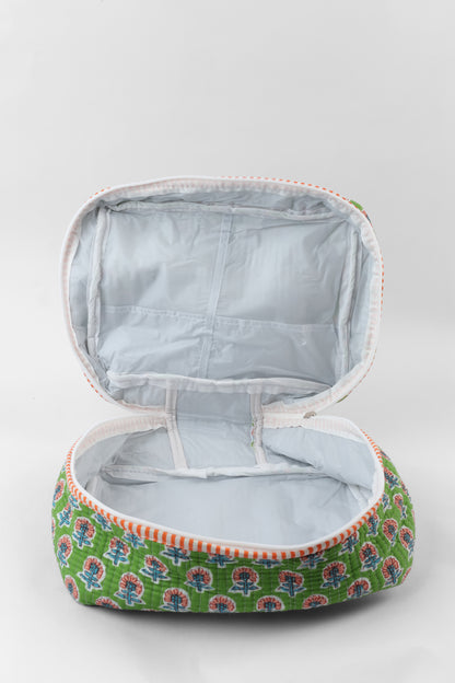 Gulmohar Green Quilted Organizer