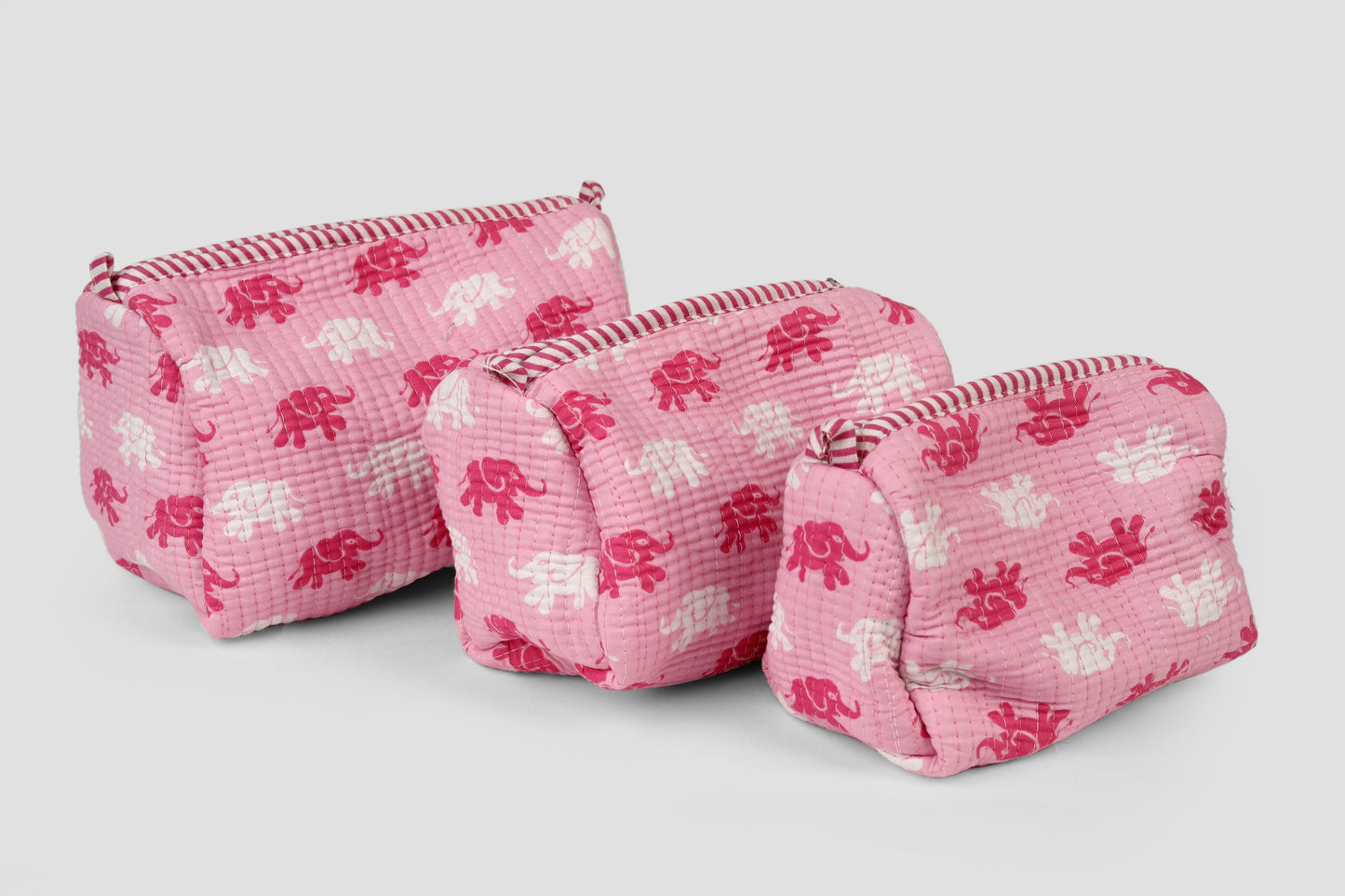 Pink Hathi Pouch Set