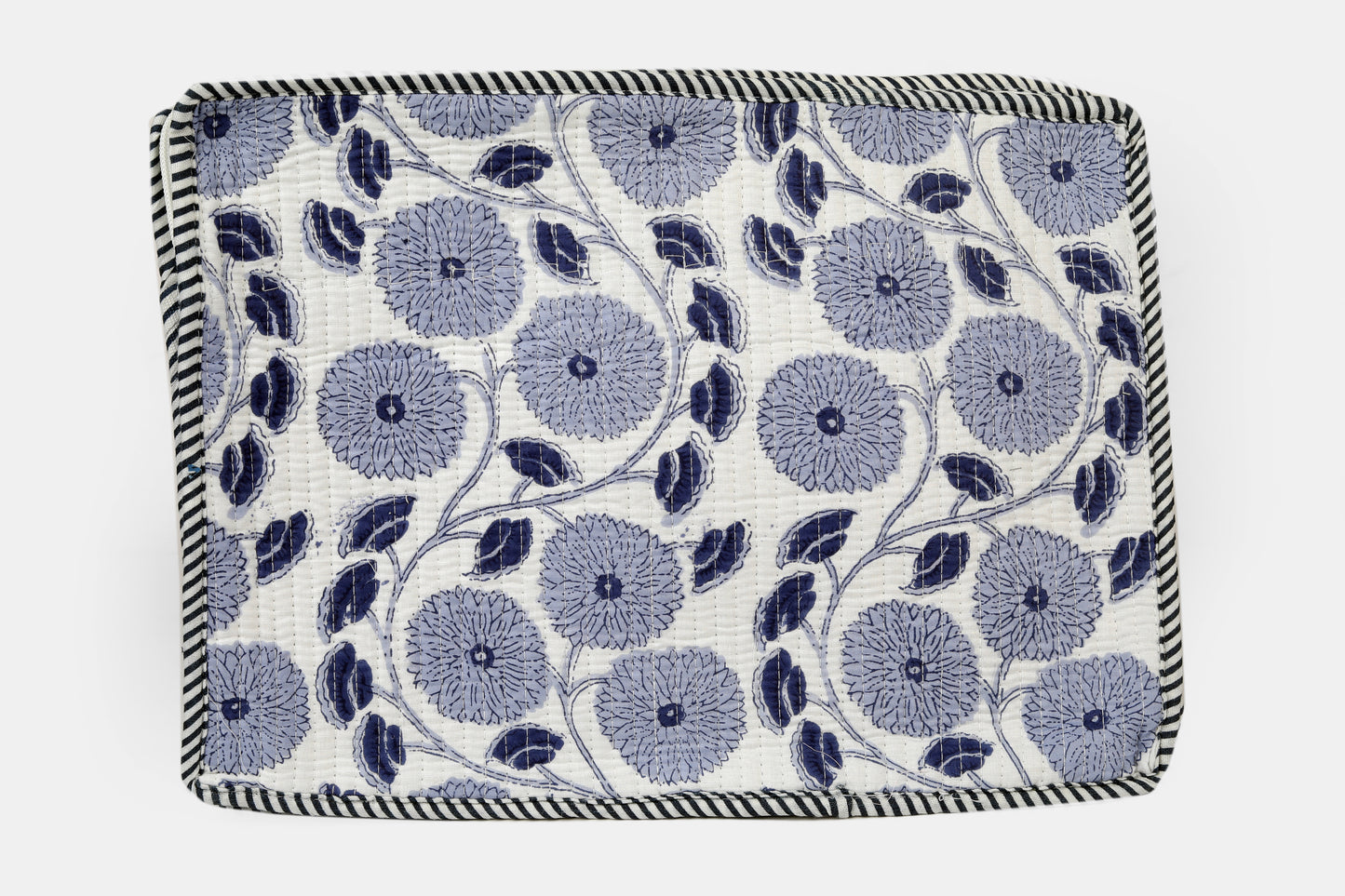Indigo Bloom Quilted Laptop Sleeve
